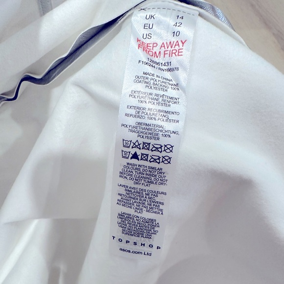 TOPSHOP DOUBLE SPLIT SILVER VINYL MAXI SKIRT - Picture 11 of 13